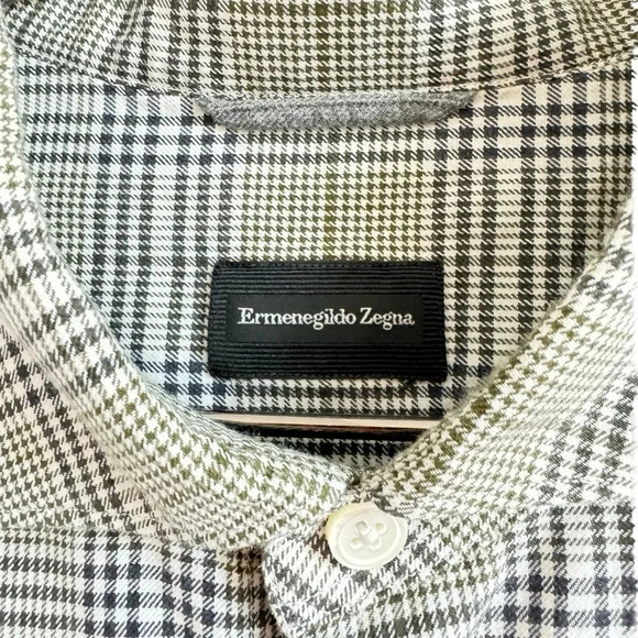 Ermenegildo Zegna Striped Classic Plaid Dress Shirt Large - Picture 3 of 9